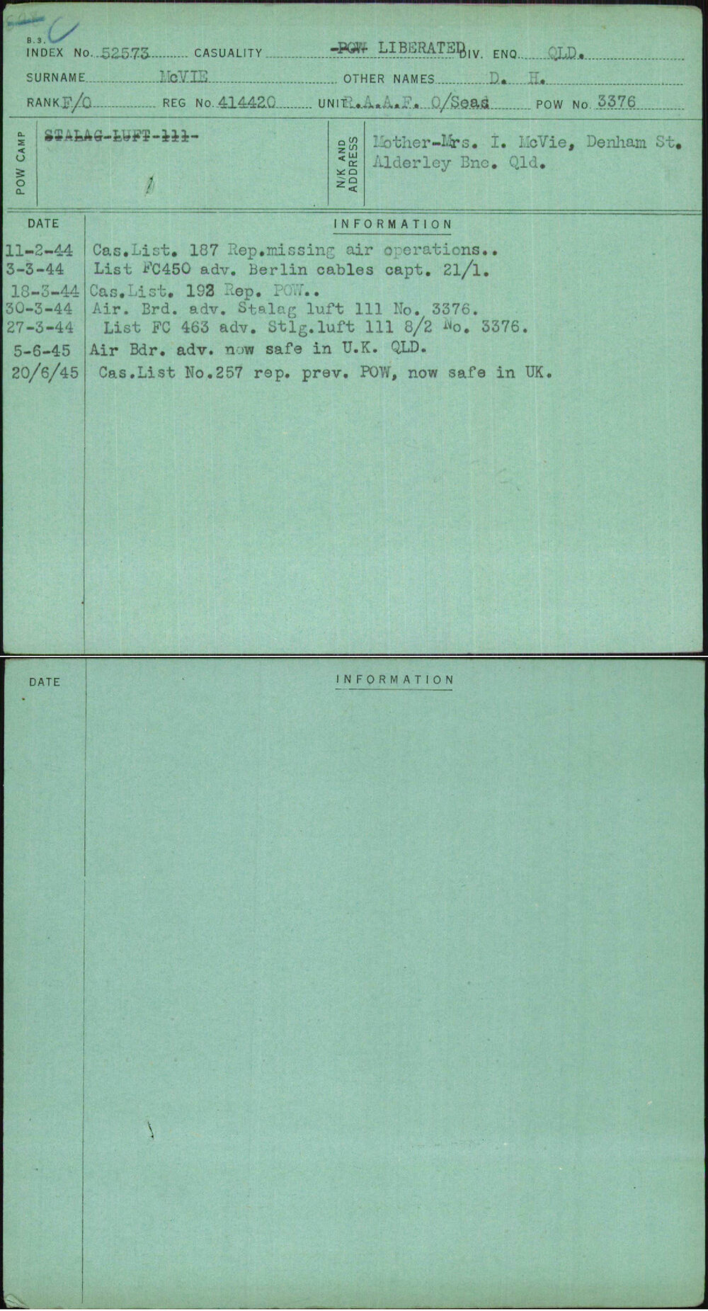 Mcvie, D H, 414420