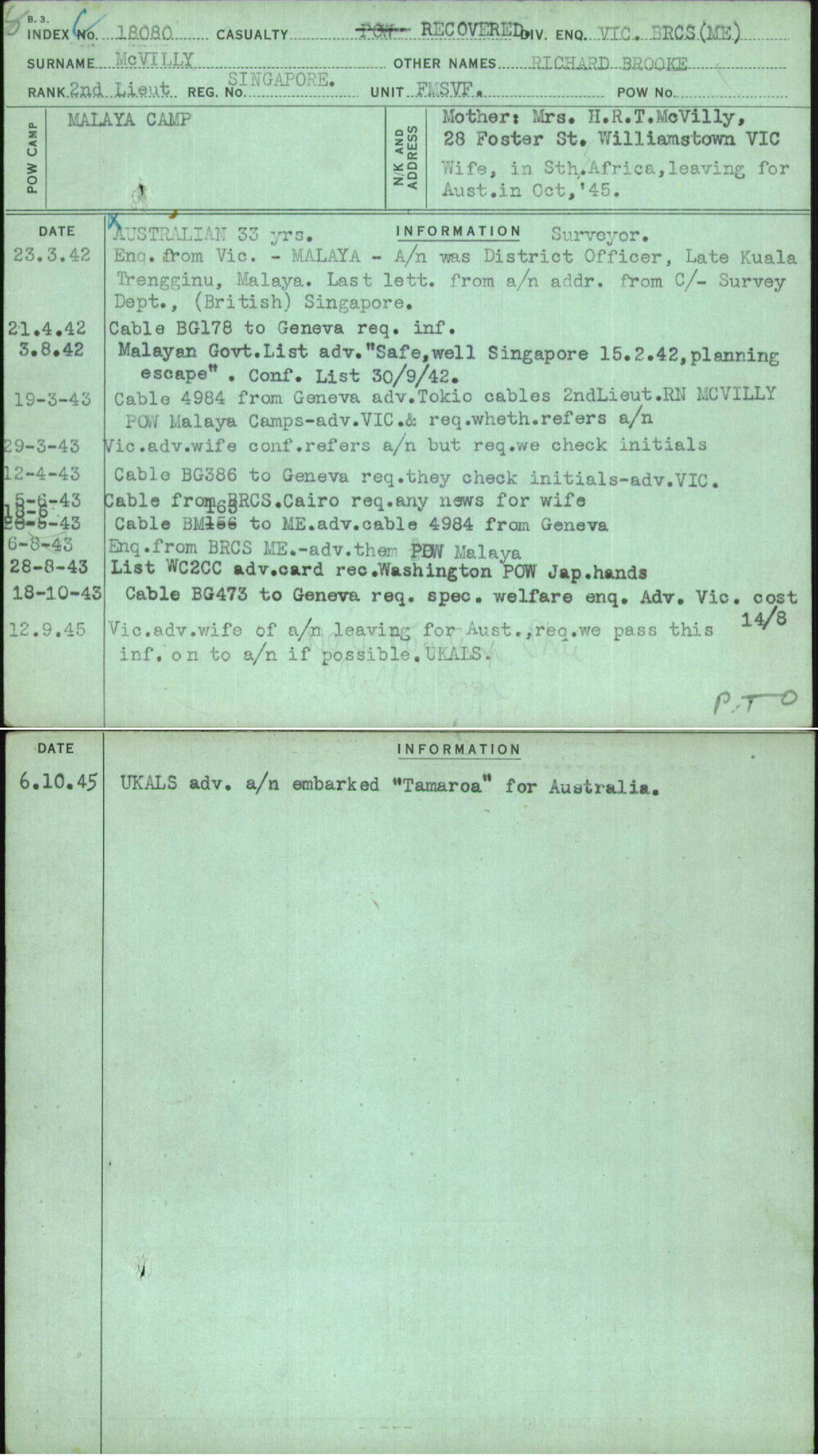 Mcvilly, Richard Brooke, Singapore