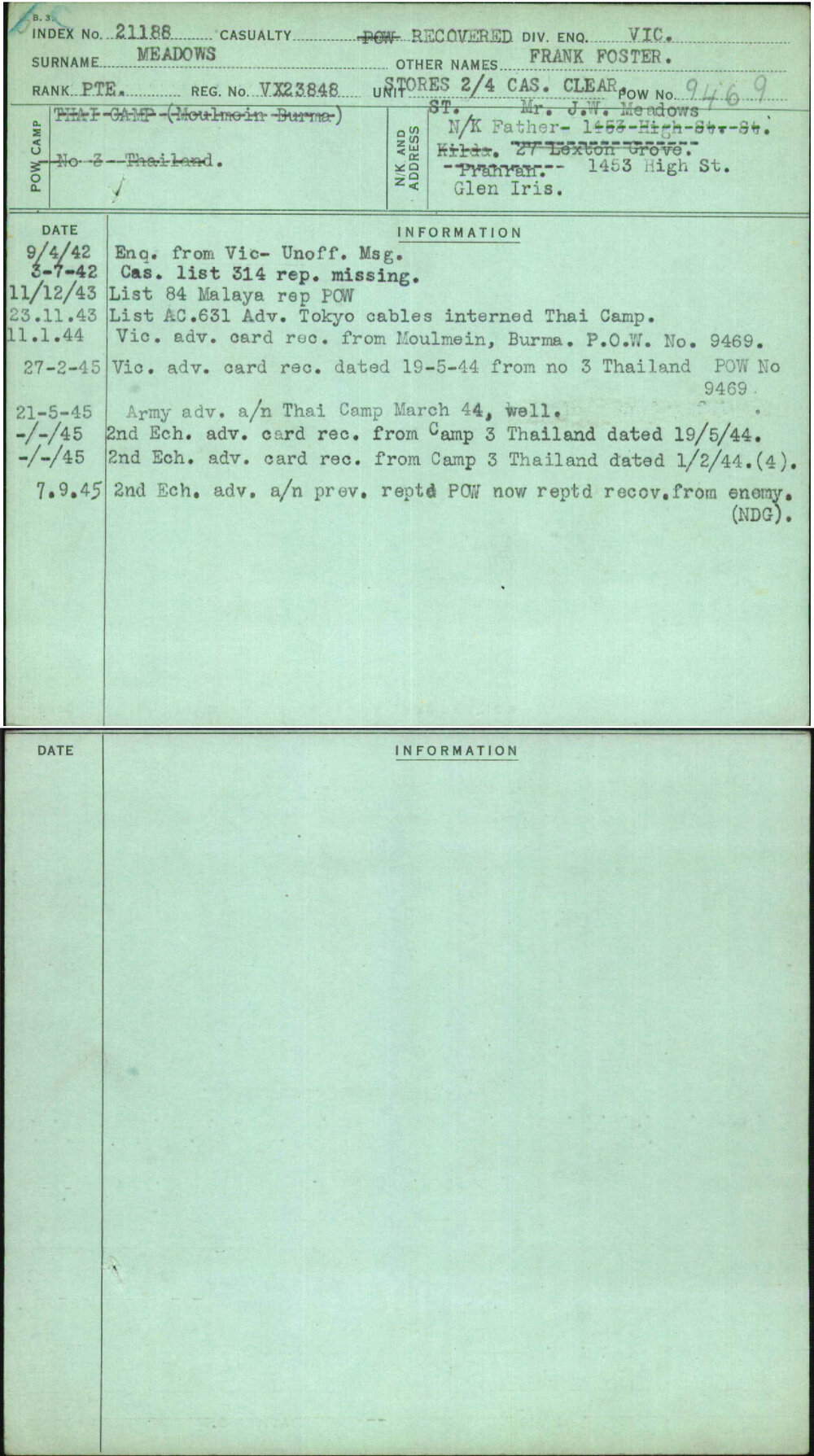 Meadows, Frank Foster, VX23848