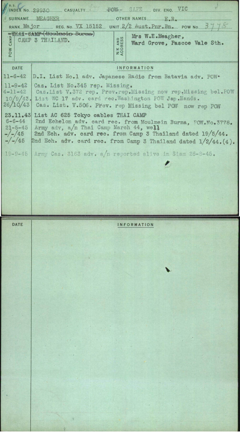 Meagher, E R, VX15152