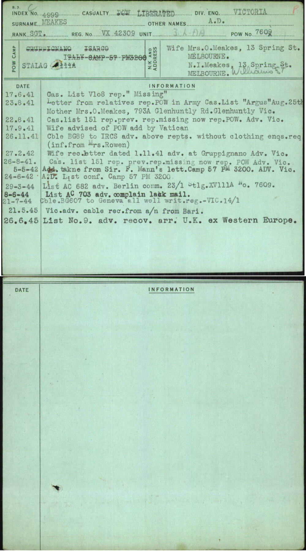 Meakes, A D, VX42309