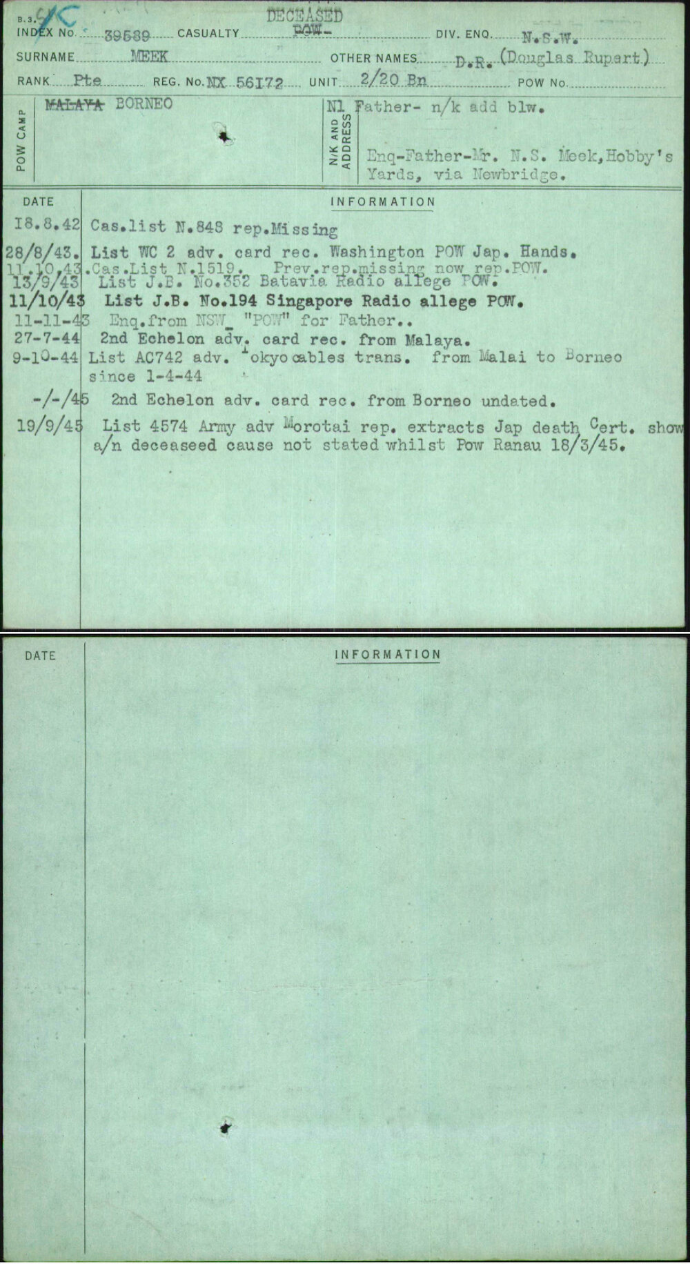Meek, D R (Douglas Rupert), NX56172
