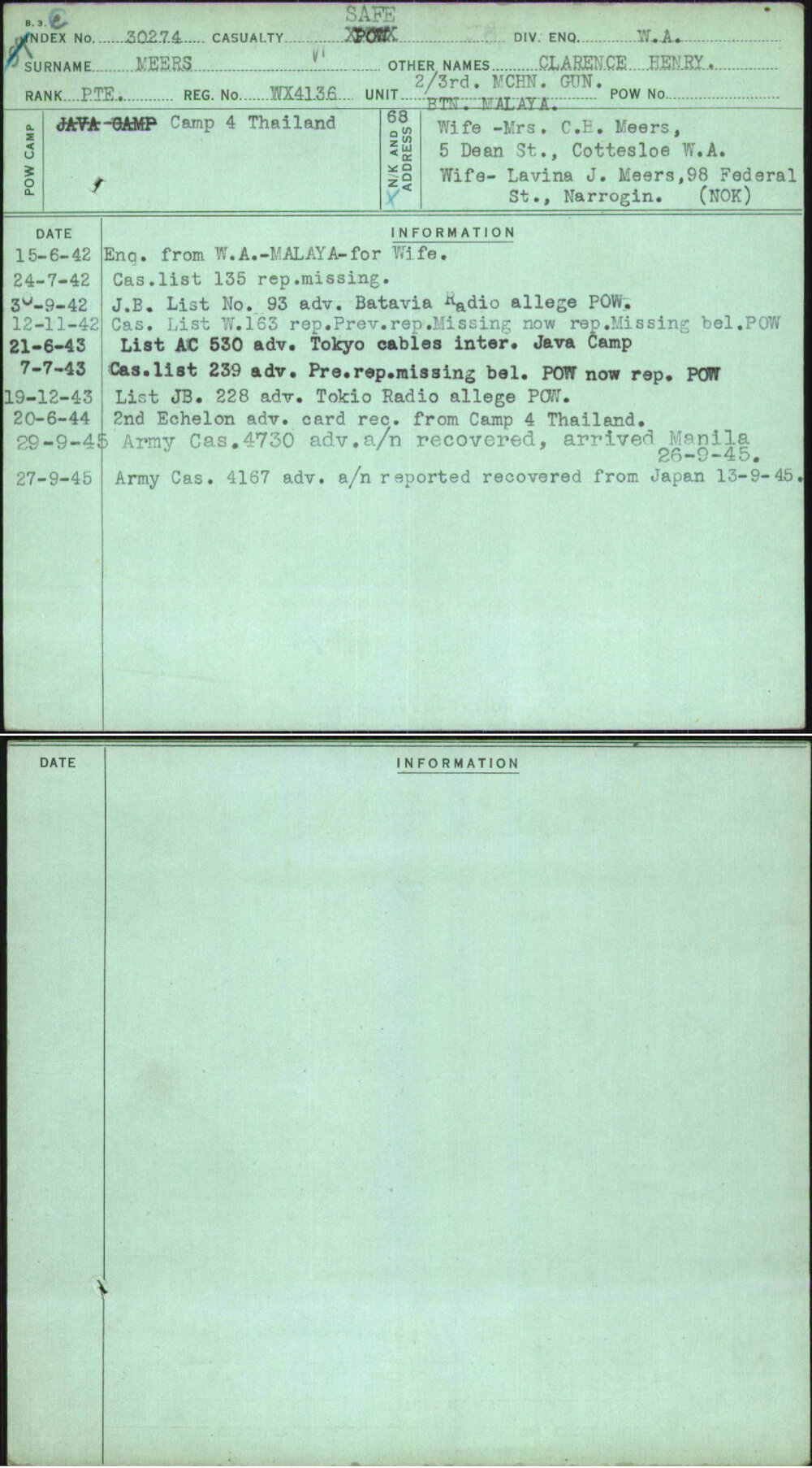 Meers, Clarence Henry, WX4136