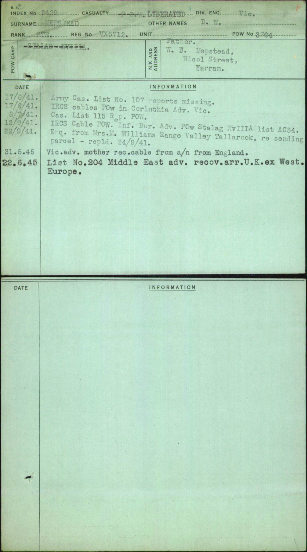 Mepstead, D W, VX5712