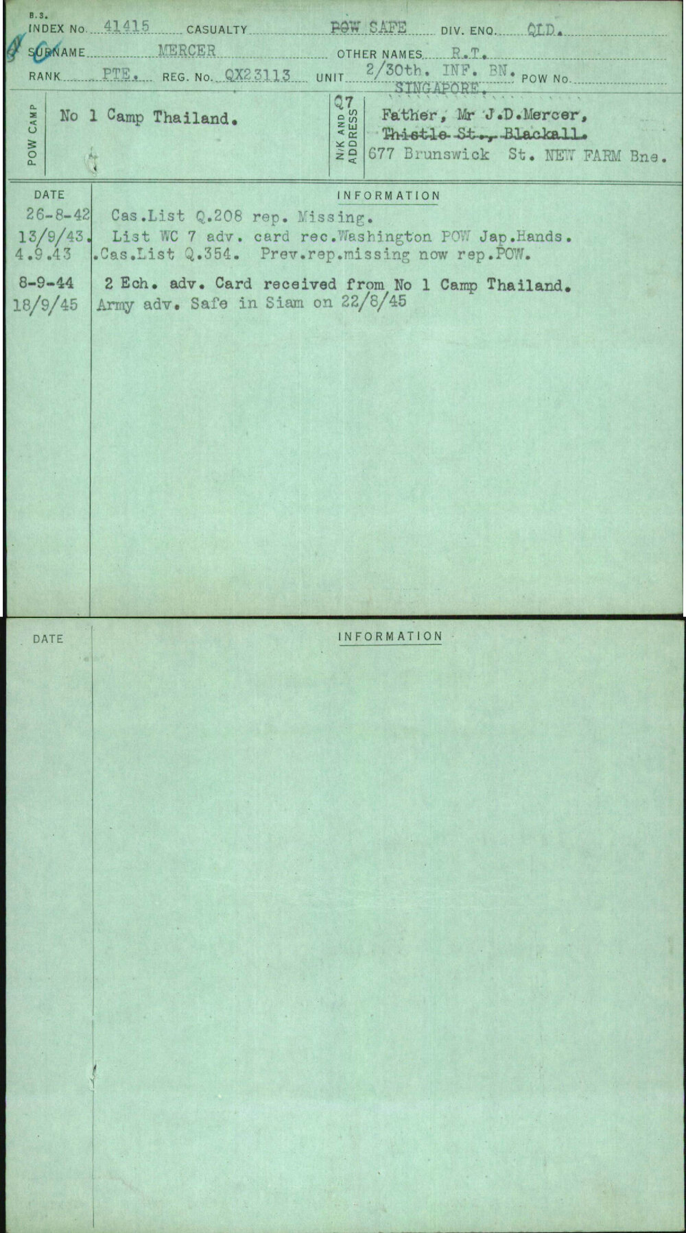 Mercer, R T, QX23113