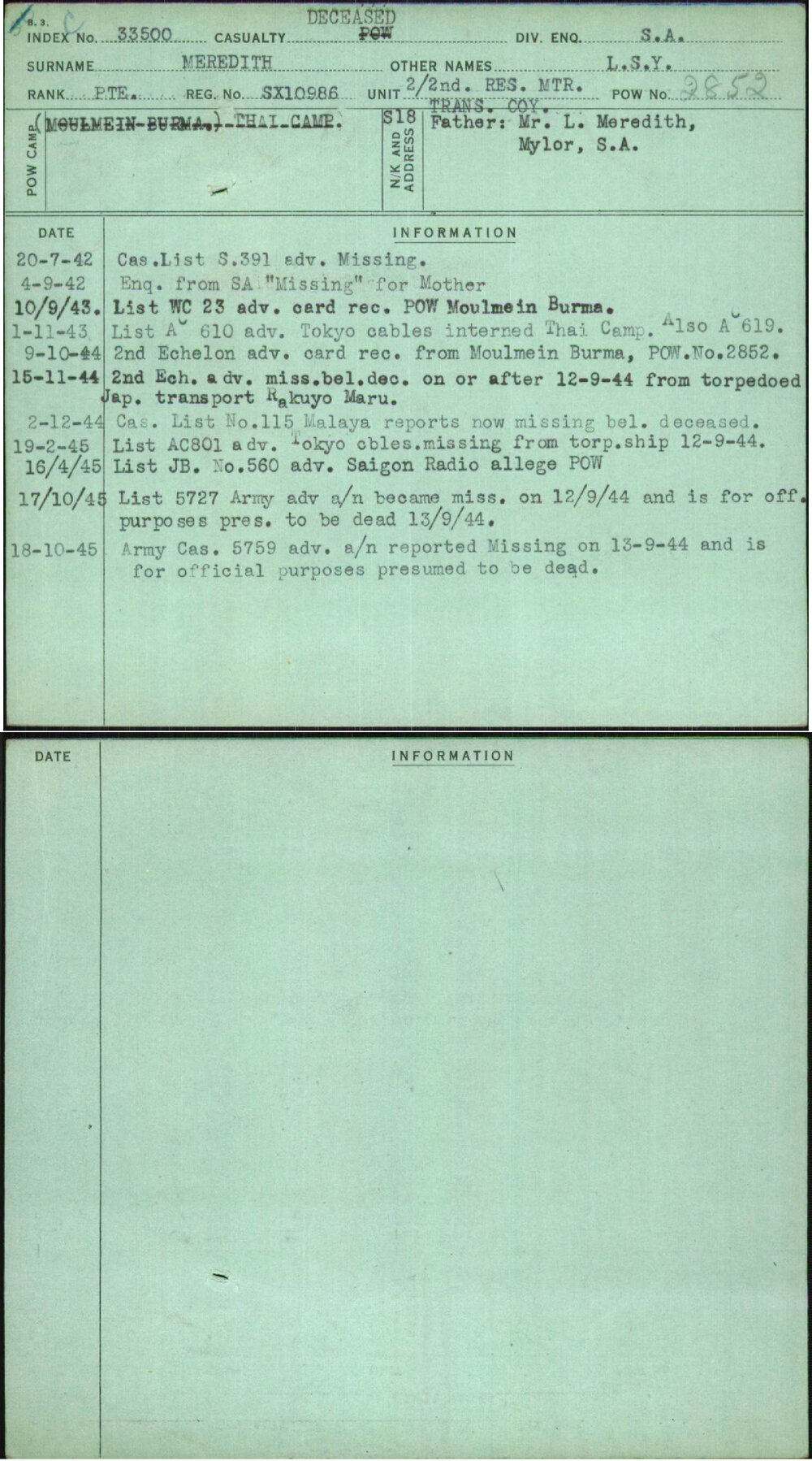 Meredith, L S Y, SX10986