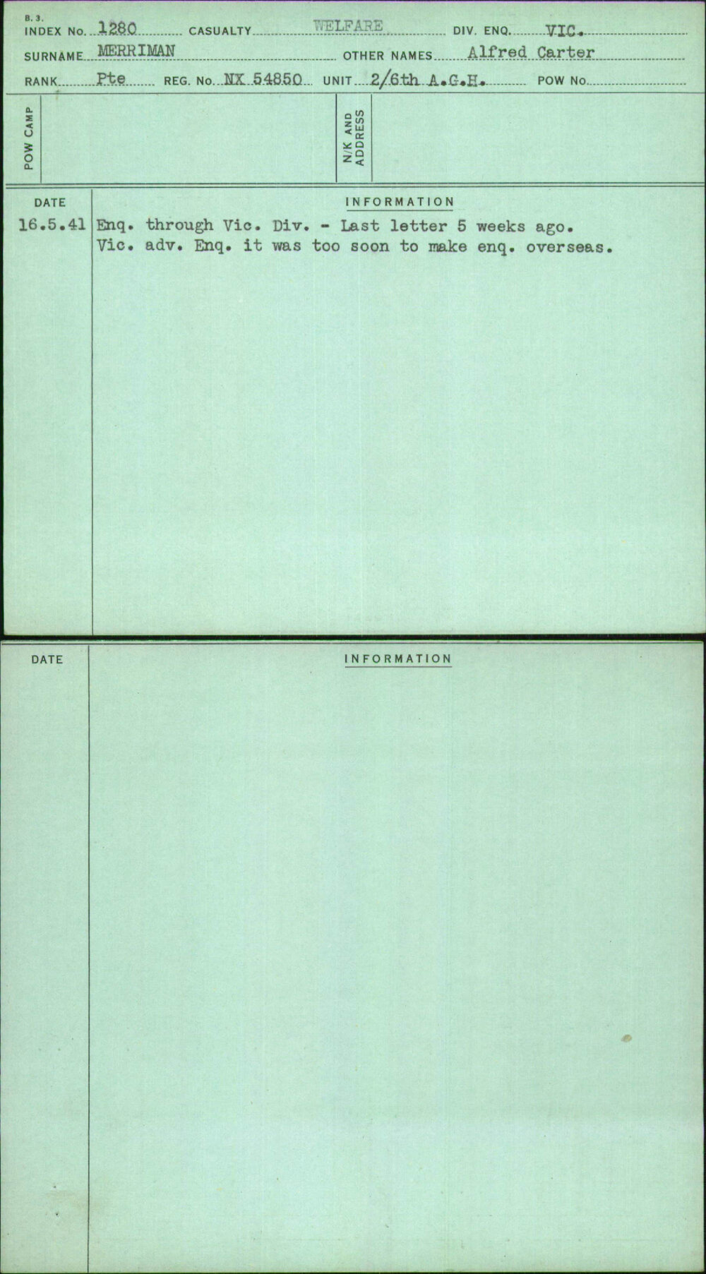 Merriman, Alfred Carter, NX54850