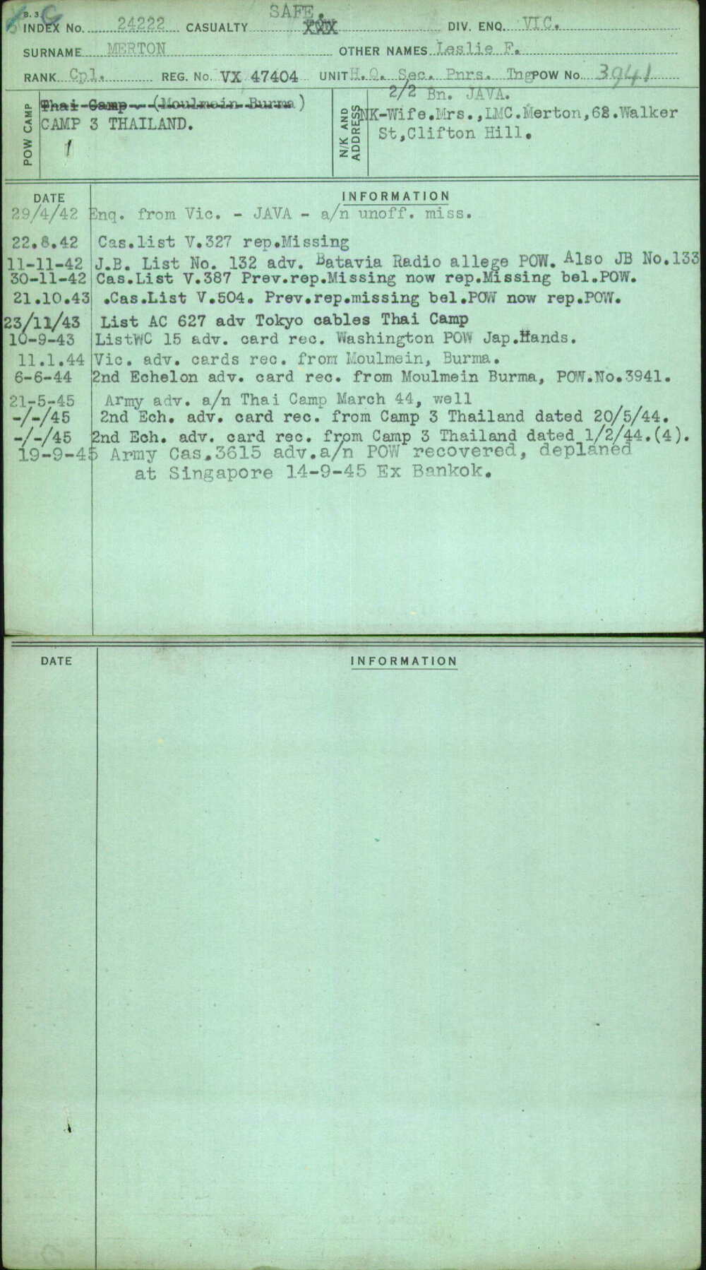 Merton, Leslie F, VX47404