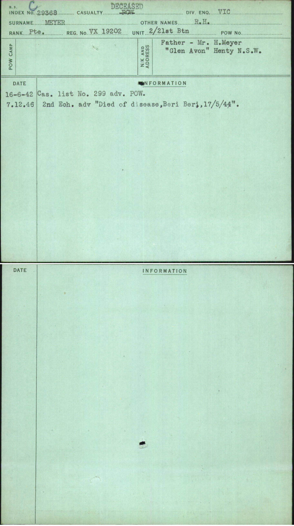 Meyer, R H, VX19202