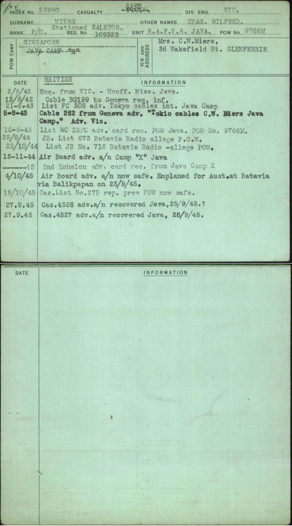 Miers, Chas Wilfred, 109323