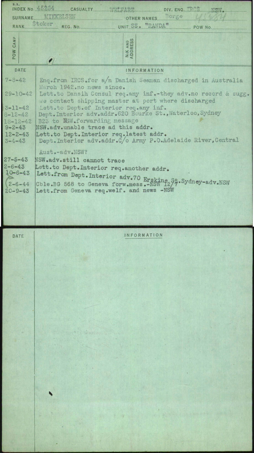 Mikkelsen, Borge, [No Service Number]