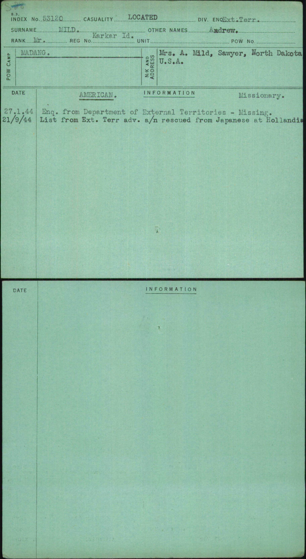 Mild, Andrew, Karkar Id