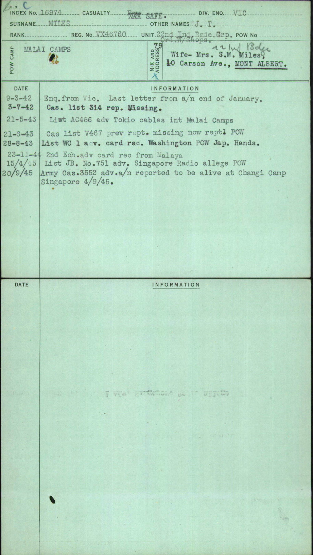 Miles, J T, VX46760