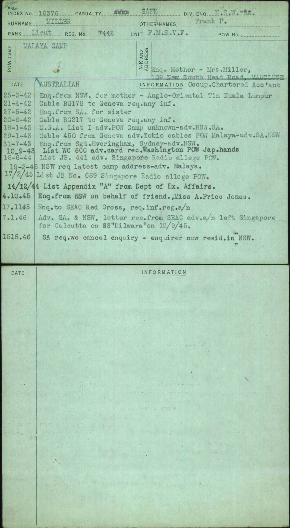 Miller, Frank P, 7442