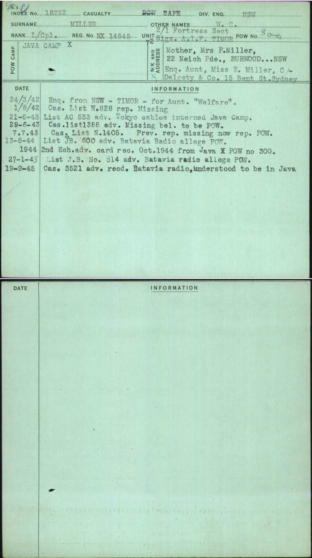 Miller, W C, NX14545