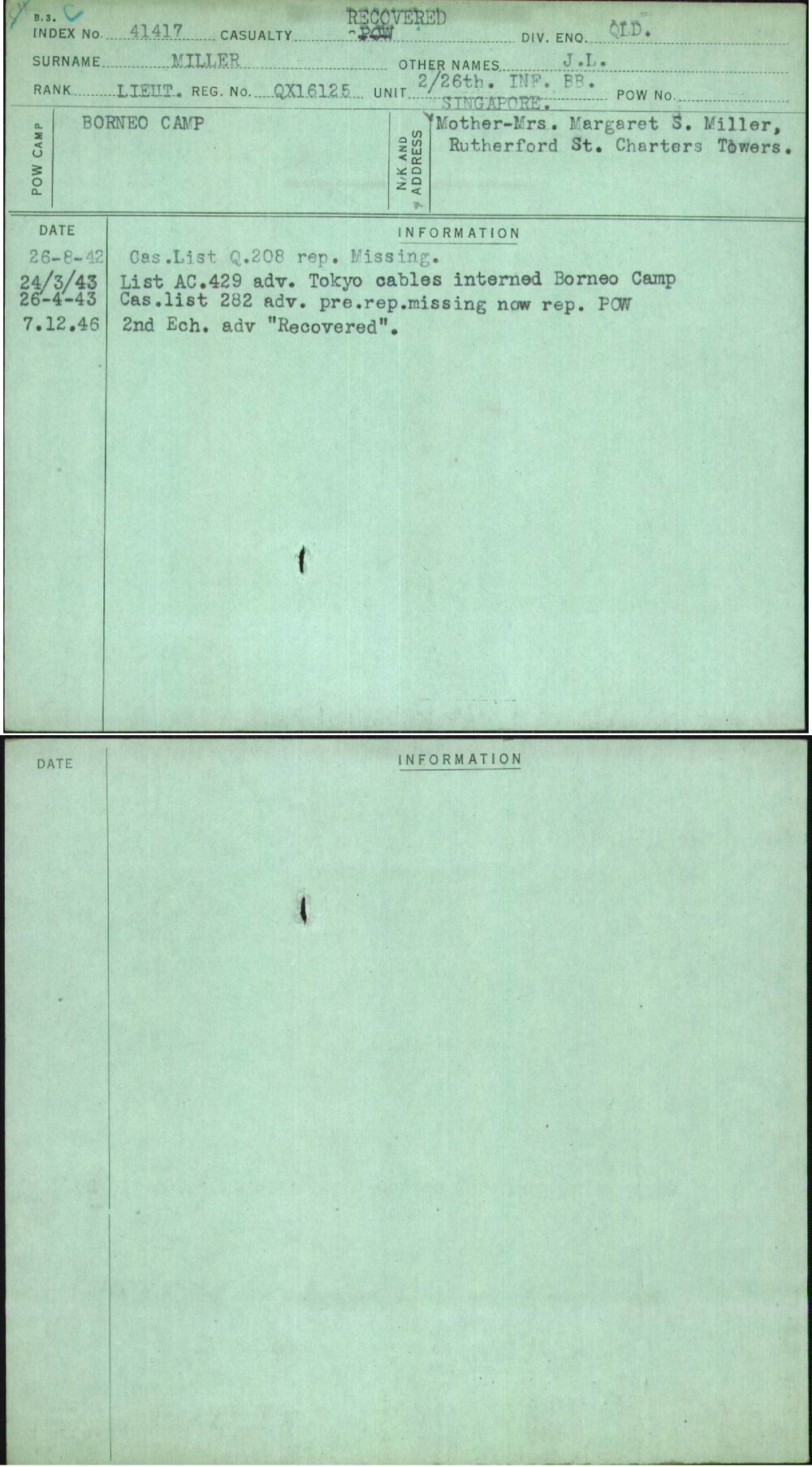 Miller, J L, QX16125