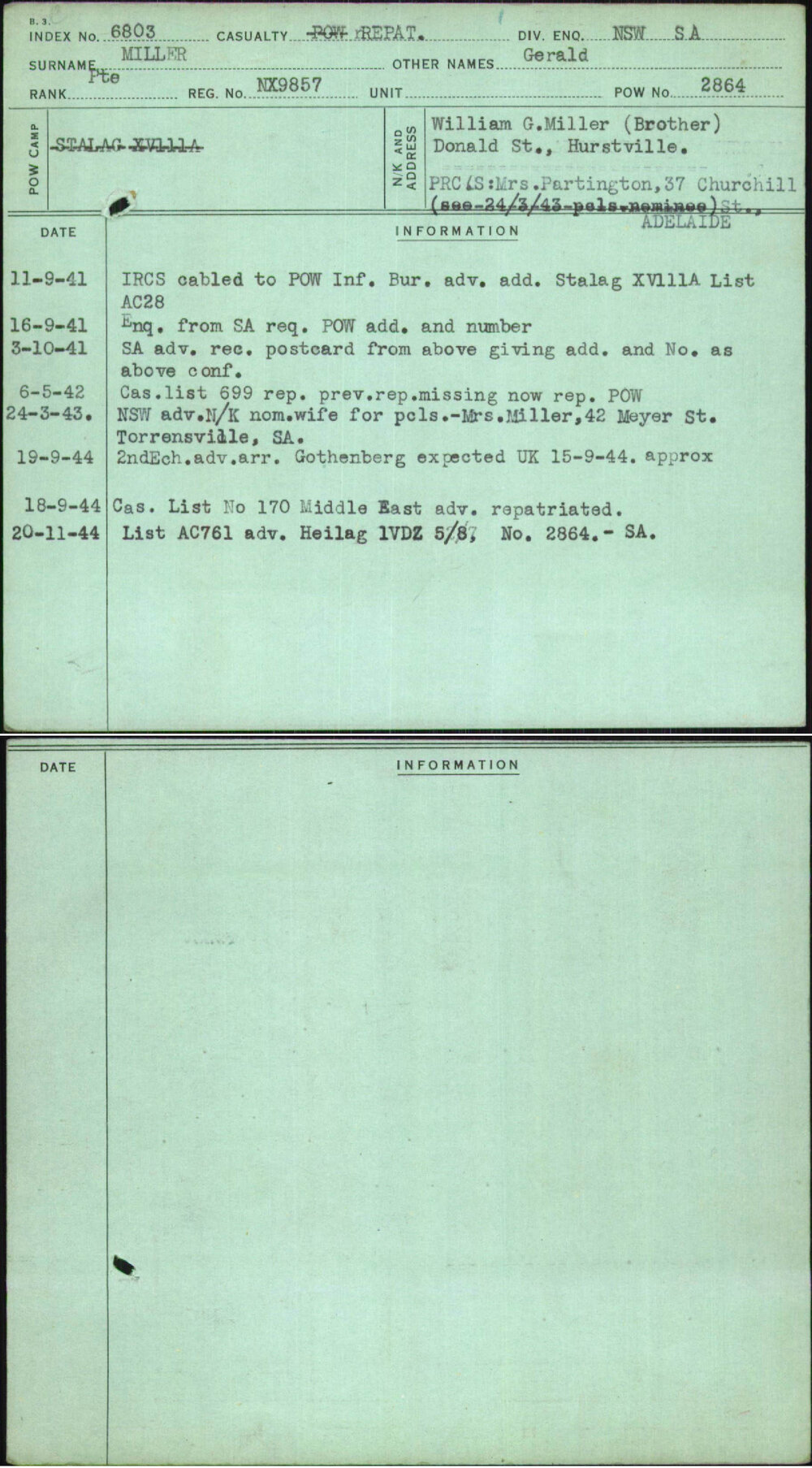 Miller, Gerald, NX9857