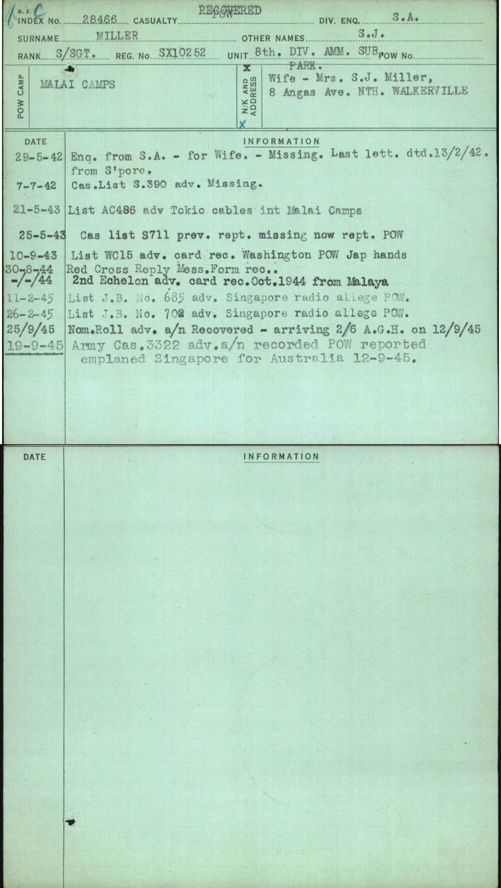 Miller, S J, SX10252