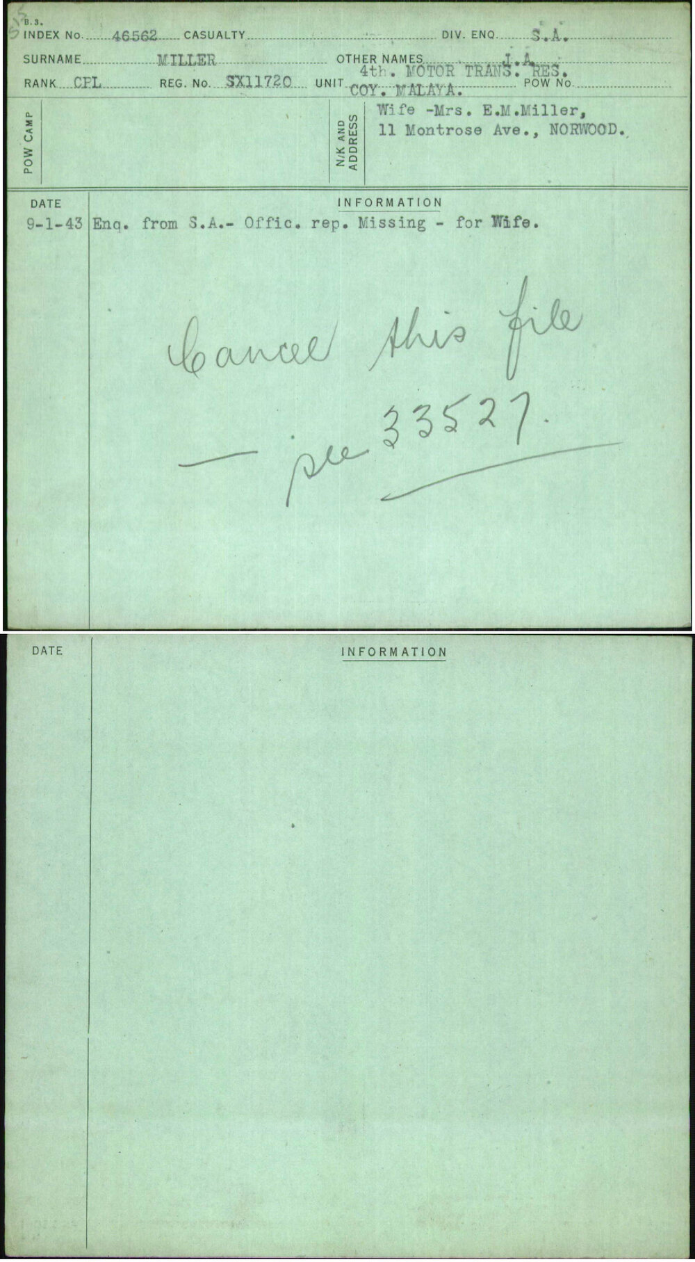 Miller, J A, SX11720