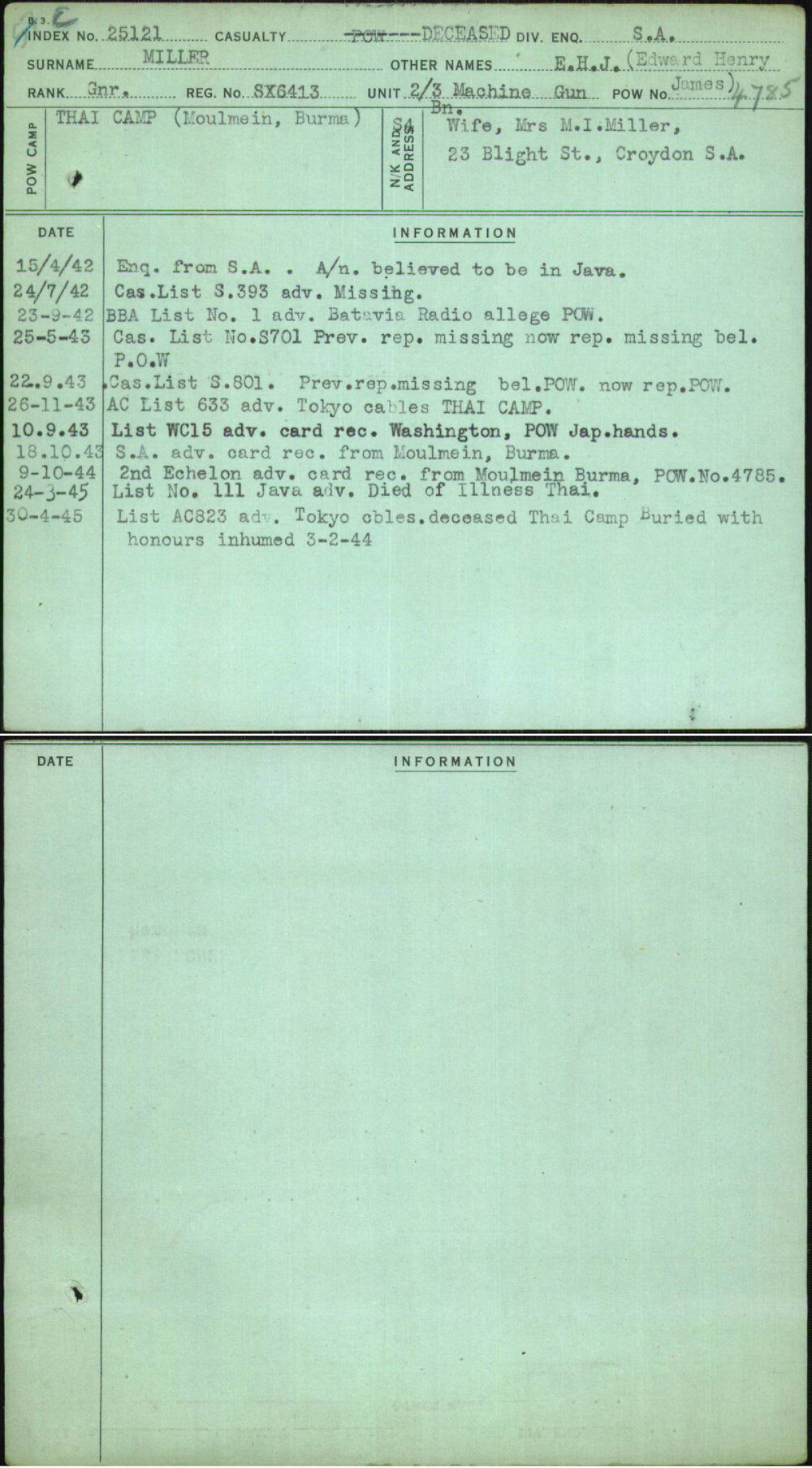 Miller, E H J (Edward Henry James), SX6413