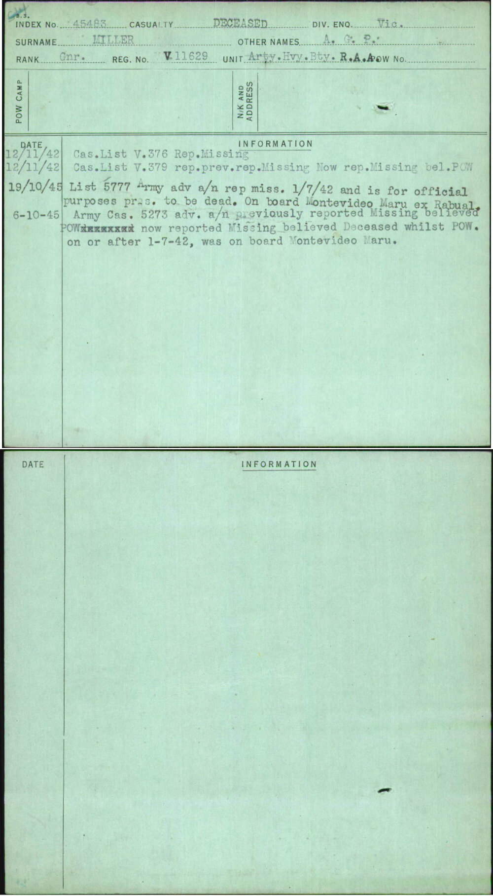 Miller, A G P, V11629