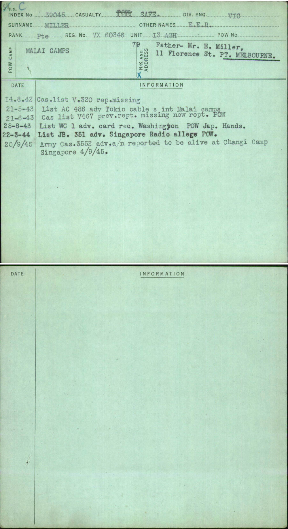 Miller, E E R, VX60346