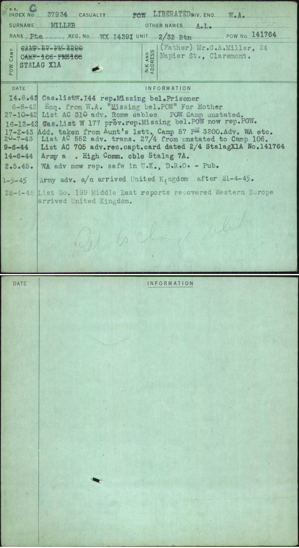 Miller, A L, WX14391