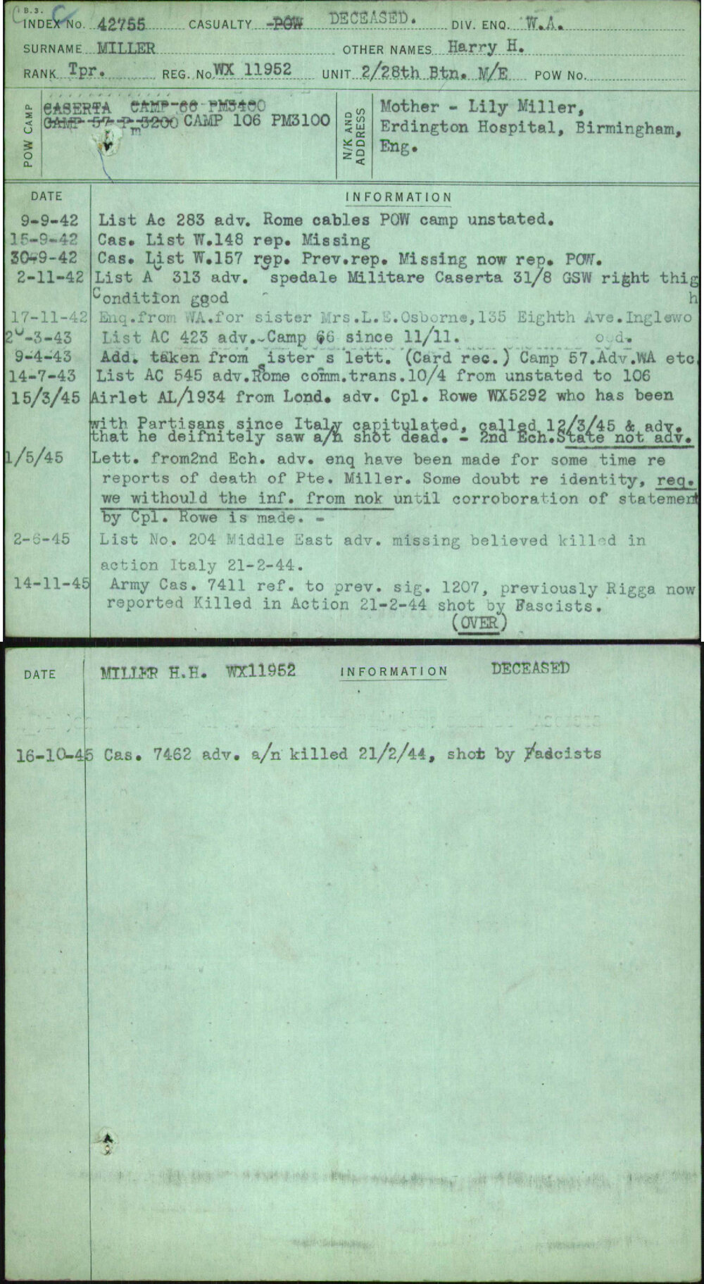Miller, Harry H, WX11952