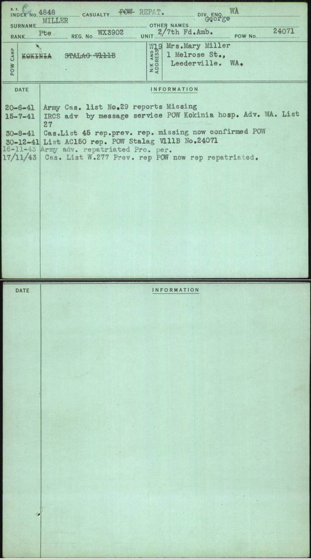 Miller, George, WX3902