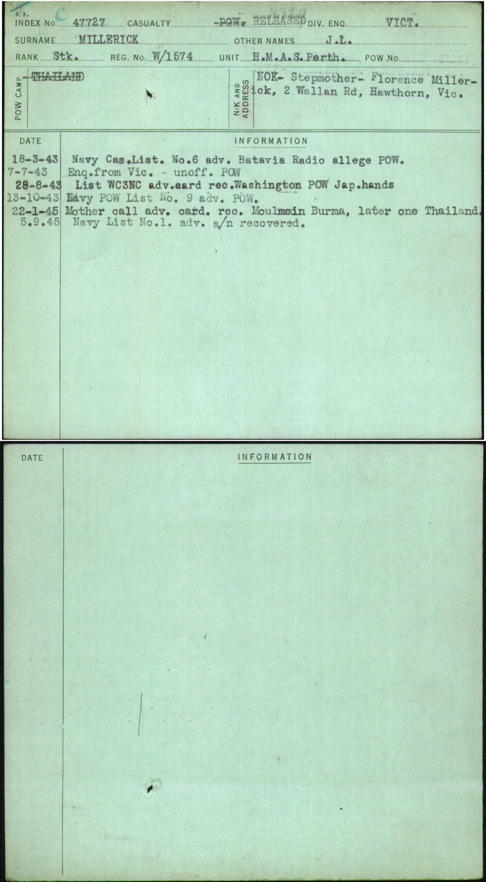 Millerick, J L, W-1574