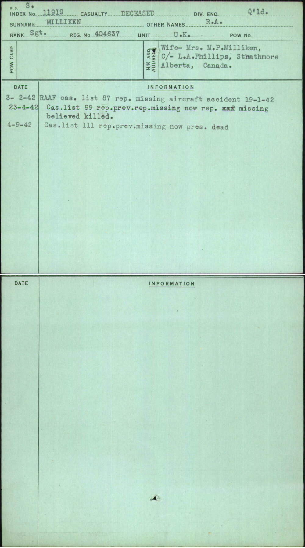 Milliken, R A, 404637