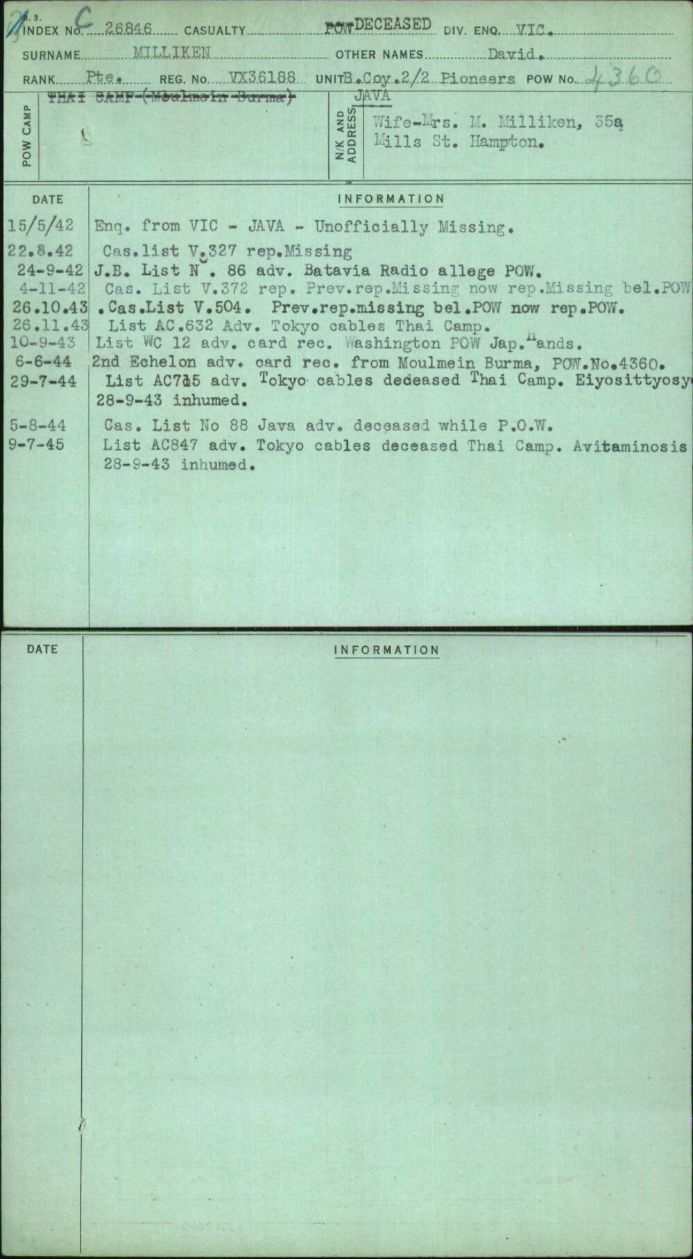 Milliken, David, VX36188