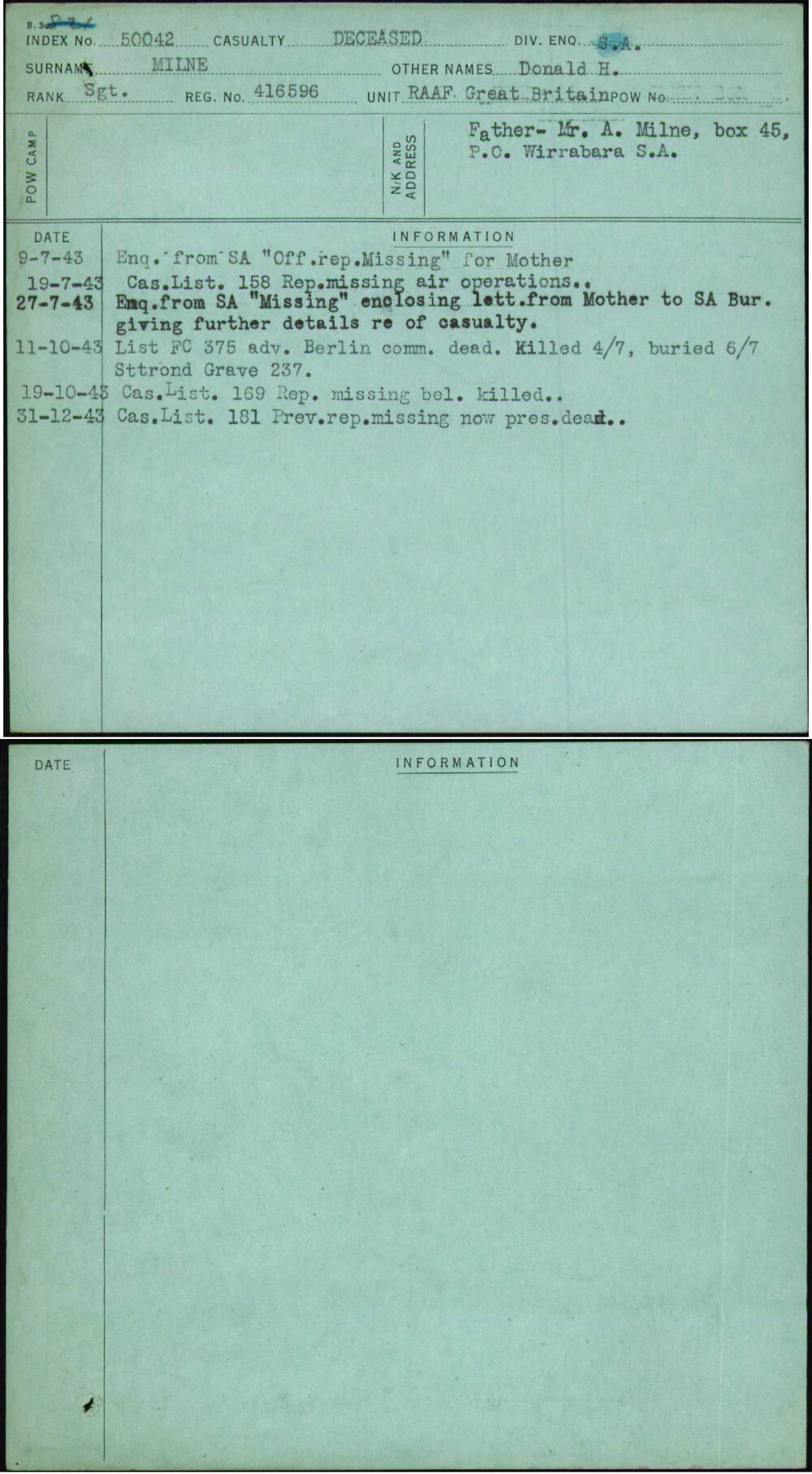 Milne, Donald H, 416596