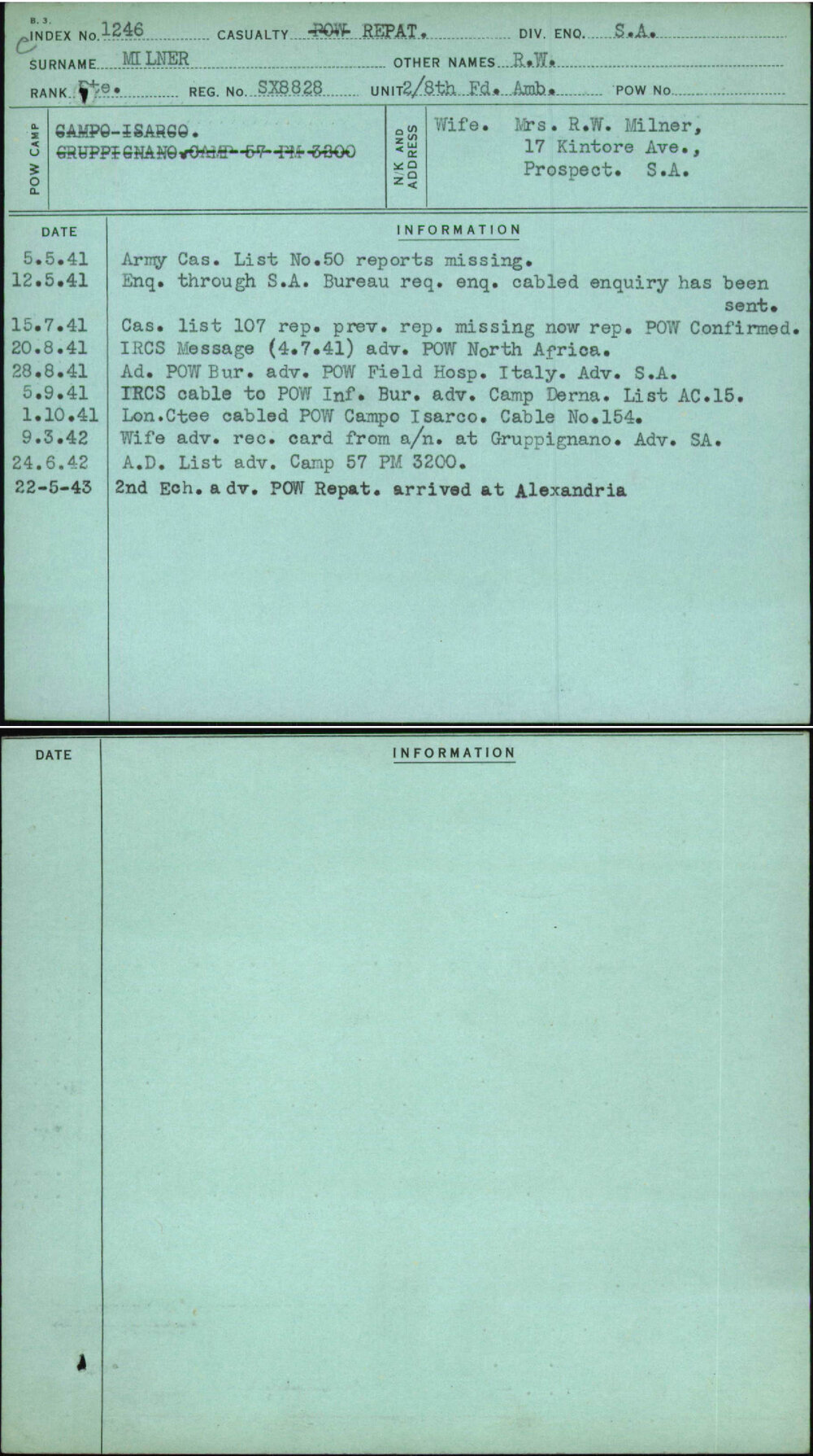 Milner, R W, SX8828