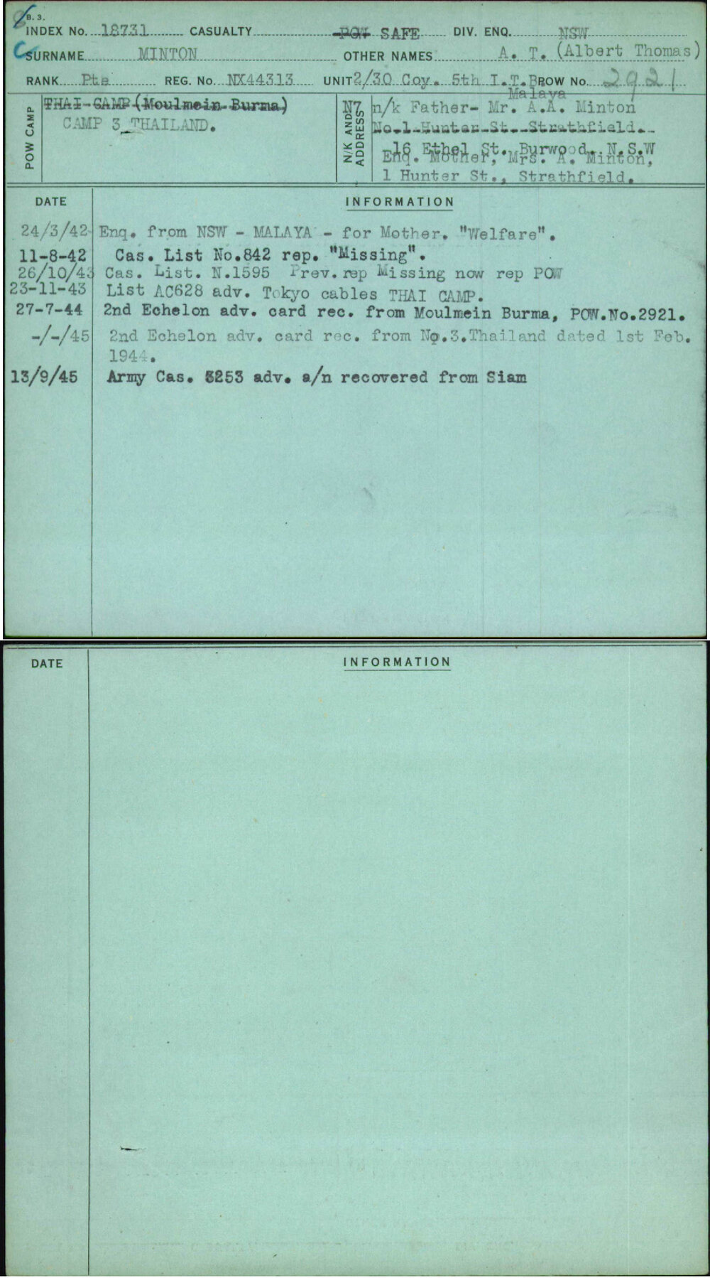 Minton, A T (Albert Thomas), NX44313
