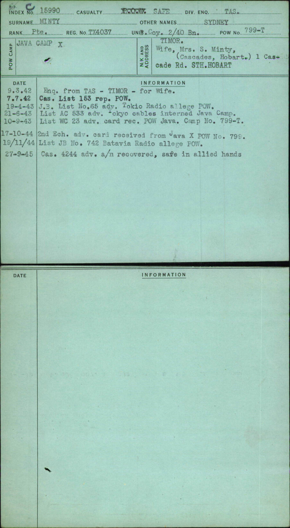 Minty, Sydney, TX4037