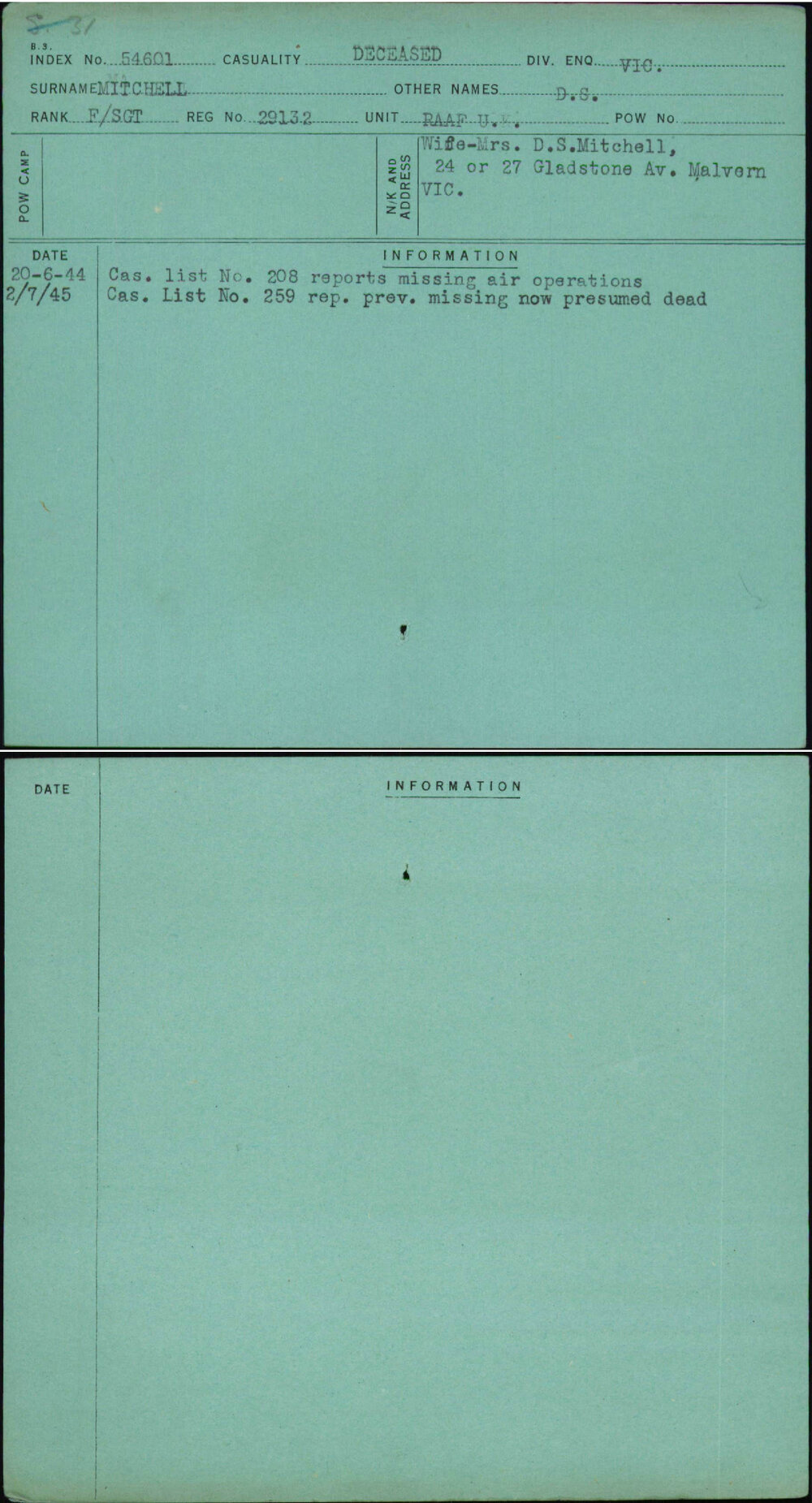 Mitchell, D S, 29132