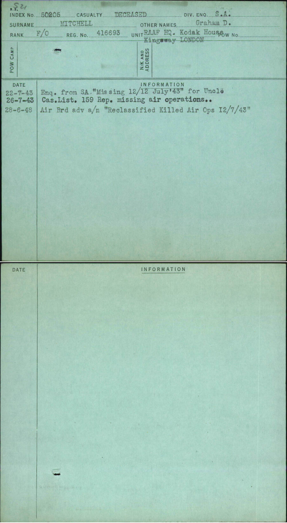 Mitchell, Graham D, 416693