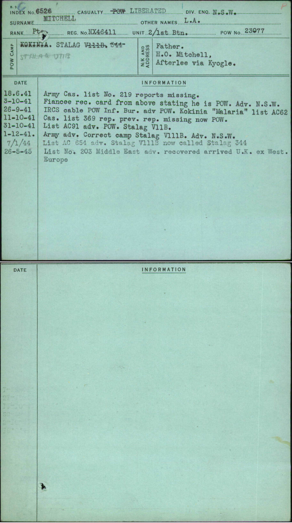 Mitchell, L A, NX46411