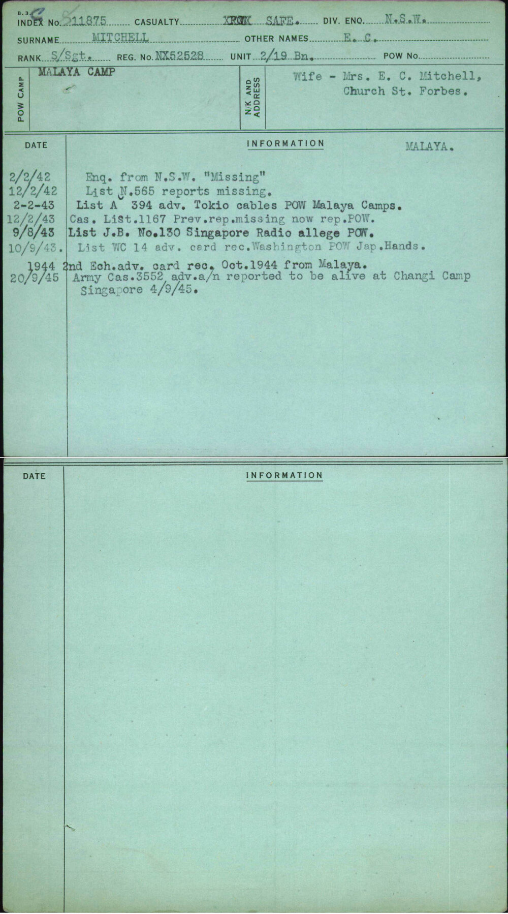 Mitchell, E C, NX52528