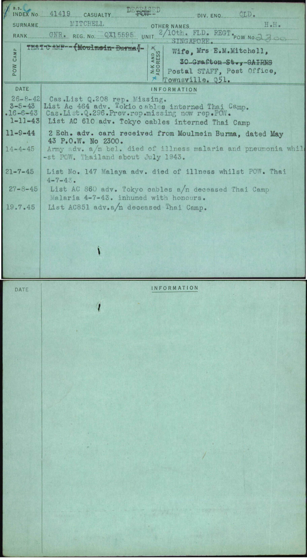 Mitchell, H H, QX15595