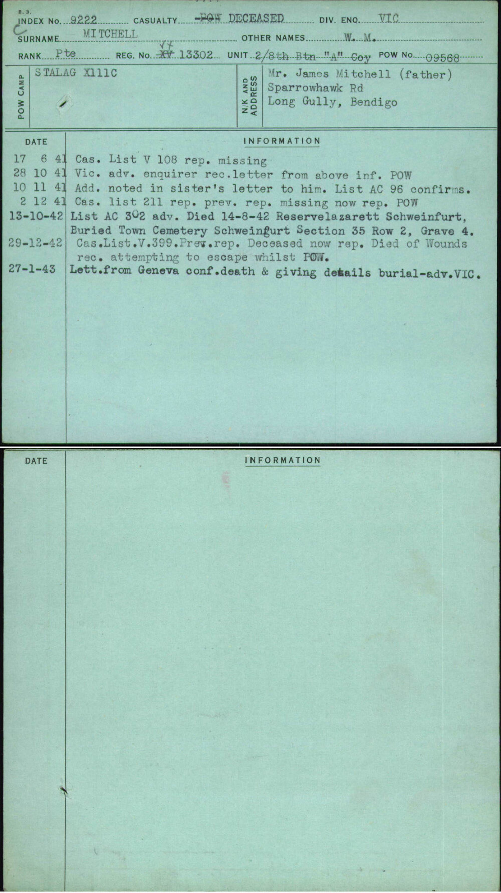 Mitchell, W M, VX13302