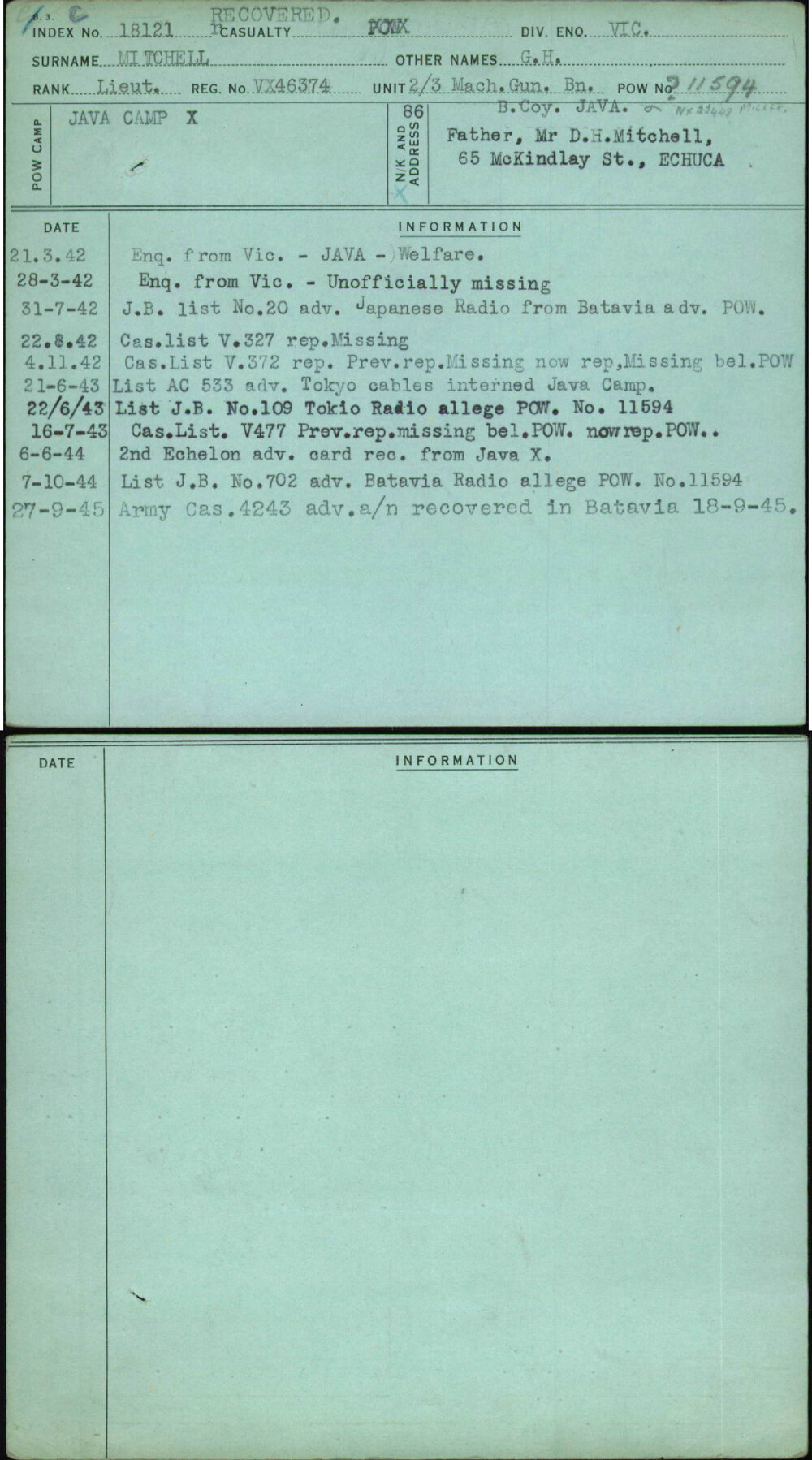 Mitchell, G H, VX46374