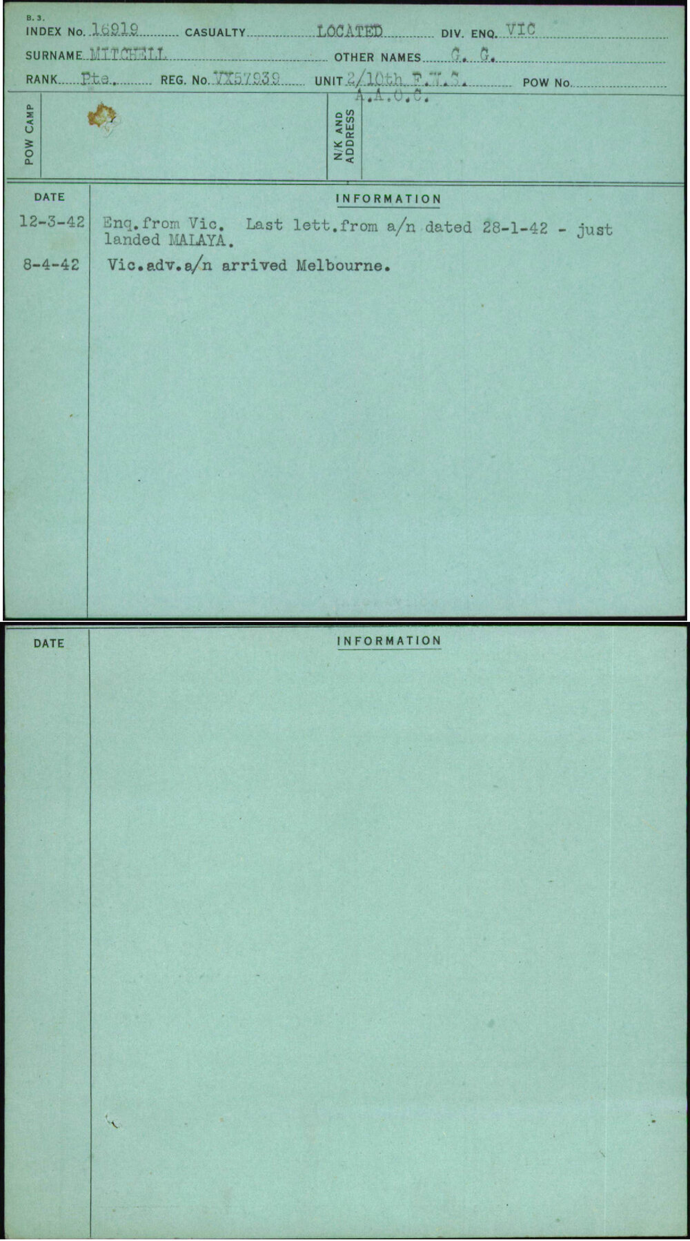 Mitchell, G G, VX57939