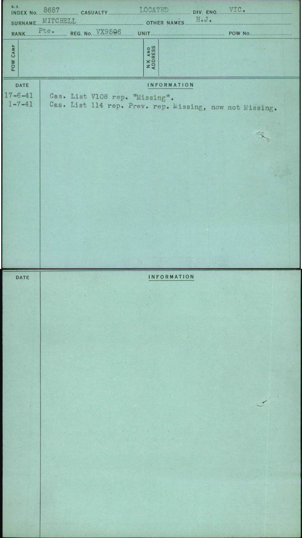 Mitchell, H J, VX9506