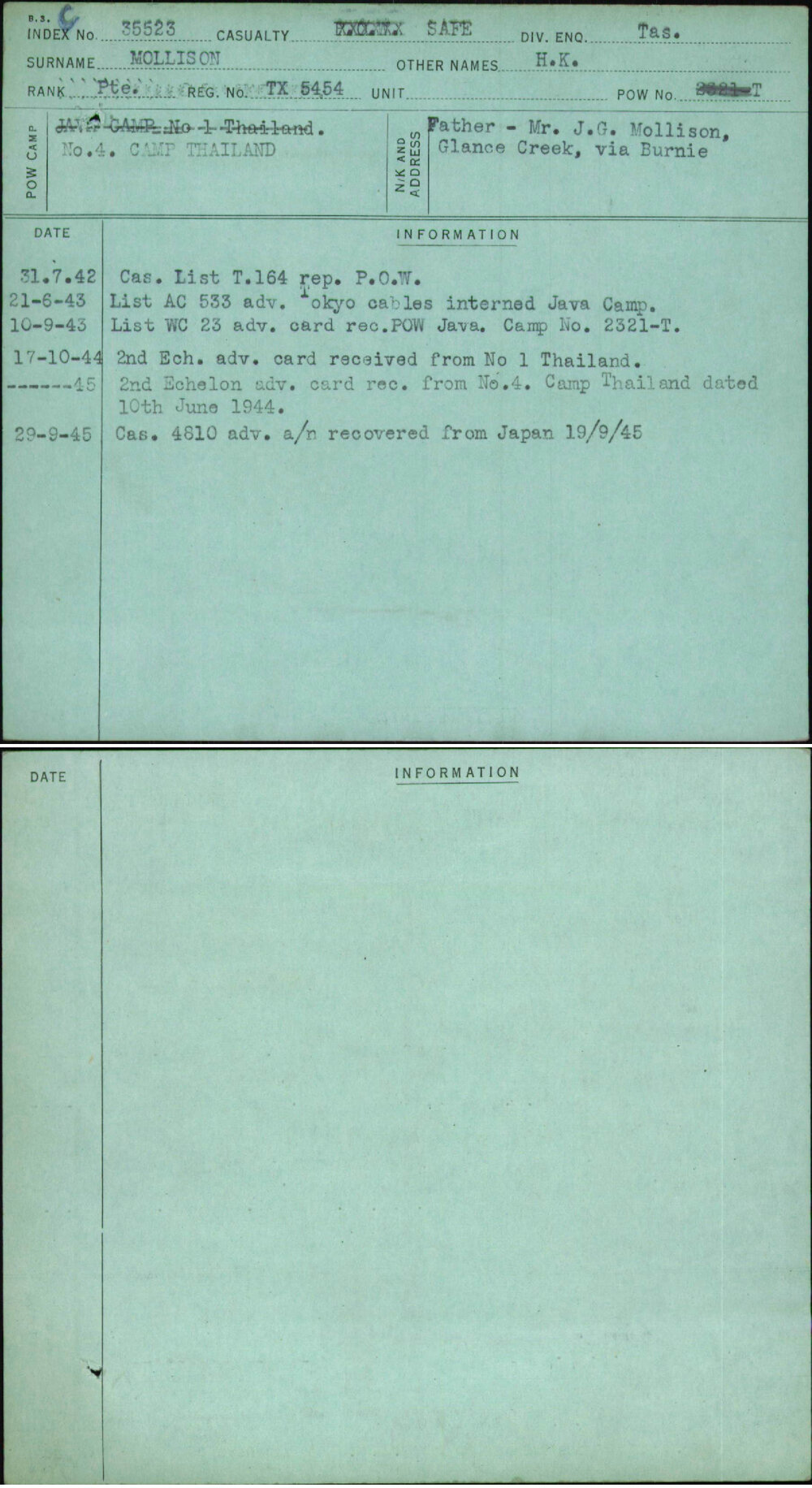 Mollison, H K, TX5454