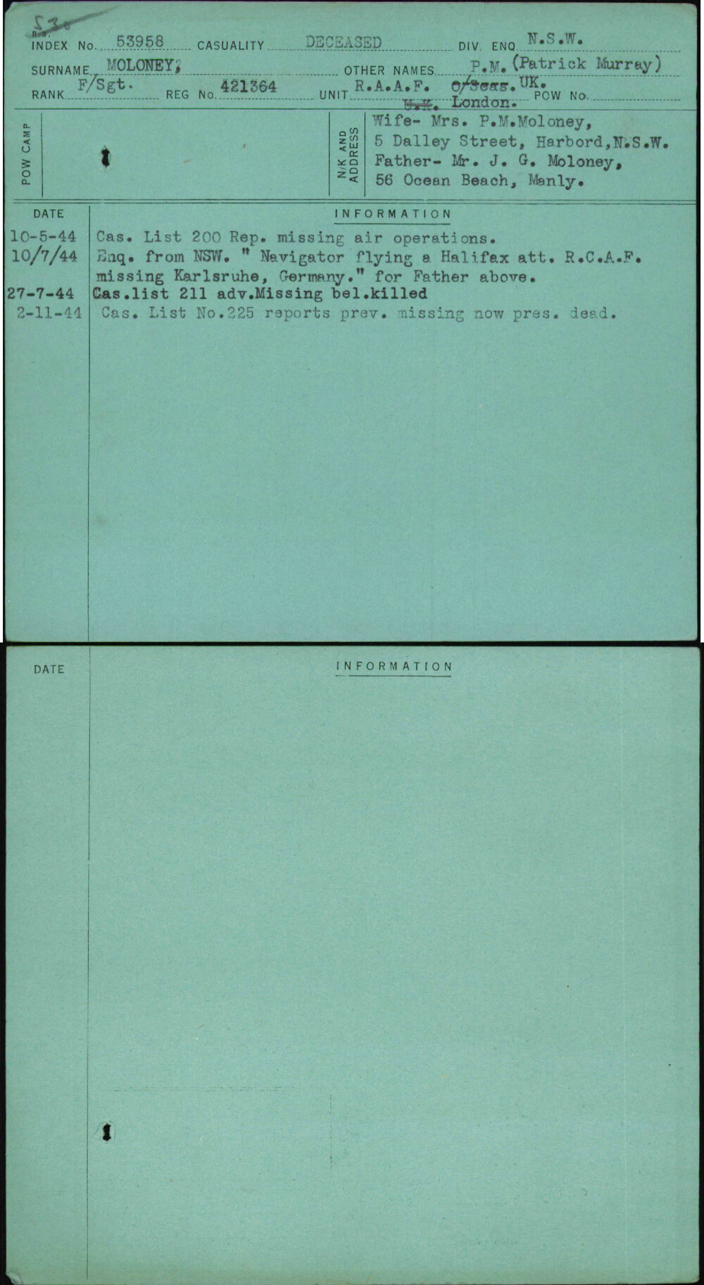 Moloney, P M (Patrick Murray), 421364