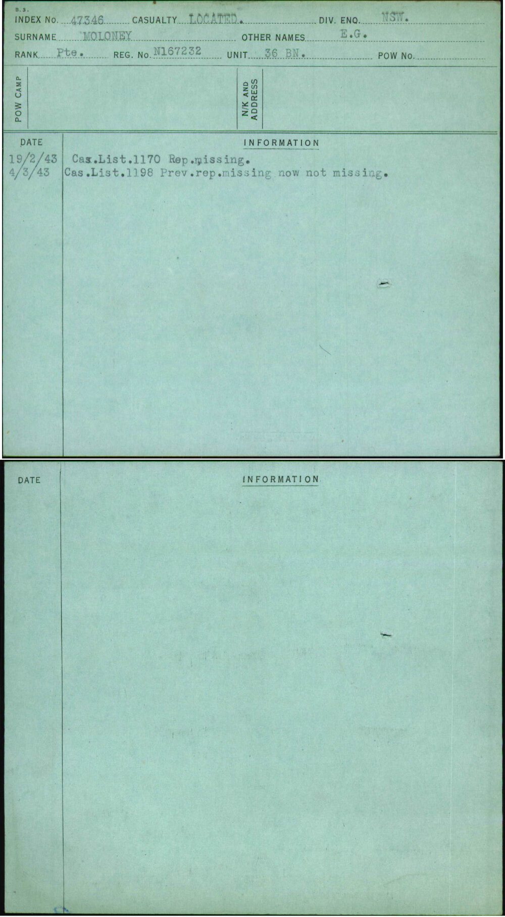 Moloney, E G, N167232