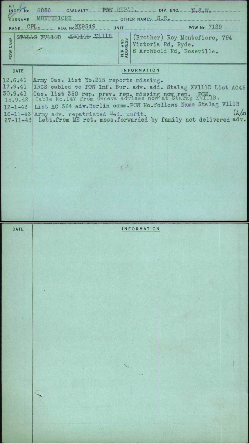 Montefiore, S R, NX9549