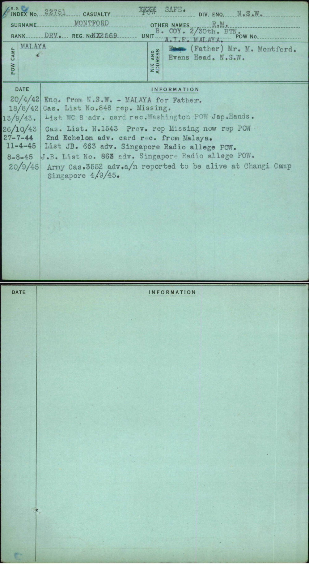 Montford, R M, NX2569